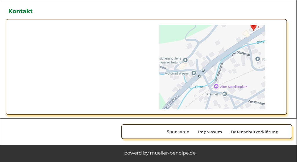 powerd by mueller-benolpe.de Datenschutzerklärung  Impressum Sponsoren Kontakt